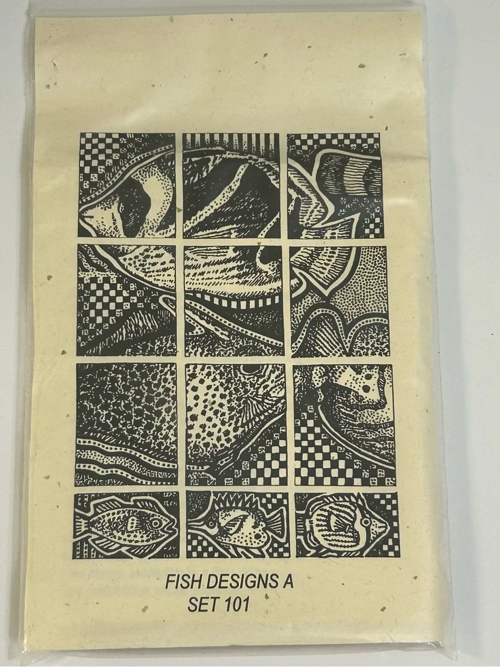 Vintage Impress Me Fish Designs A Set 101 - Unmounted Rubber Block Stamp